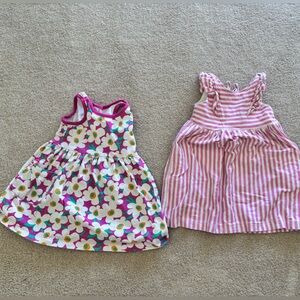 Hanna Andersson Pink and White Striped Dresses